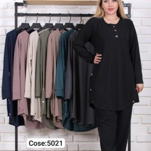 ست تونیک و شلوار بغل دکمه پلاس