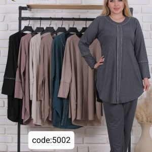 تونیک شلوار وسط پیله نگین دار پلاس