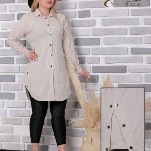 مانتو یقه دار بغل دکمه پلاس