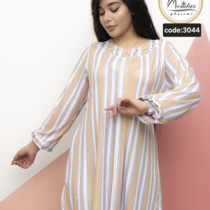 تونیک وسط پیله نگین دار راه راه پلاس