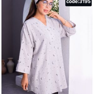 تونیک یقه 7 آستین پاکتی کراس چاپی