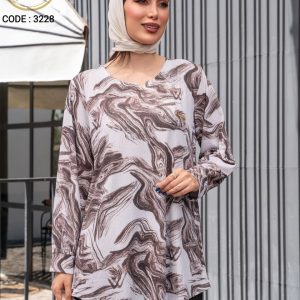 تونیک یقه وی سنجاق دارپلاس طرح موج
