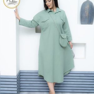 کفتان یقه دارجیب نما دودکمه کیف دار