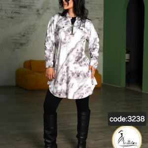 تونيک نيم زيپ بيسگوييتي طرح سراميک