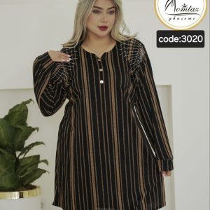 تونيک يقه وي سه دکمه سرشانه نگين ويسکوز